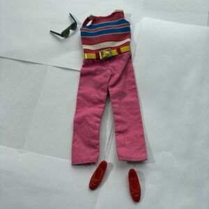 Vintage Barbie Skipper Pink Stripe Jumpsuit Summer Slacks Variation Complete